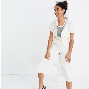 Madewell: White Wide Leg Utility Jumpsuit